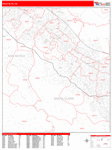 Palo Alto  Wall Map Red Line Style